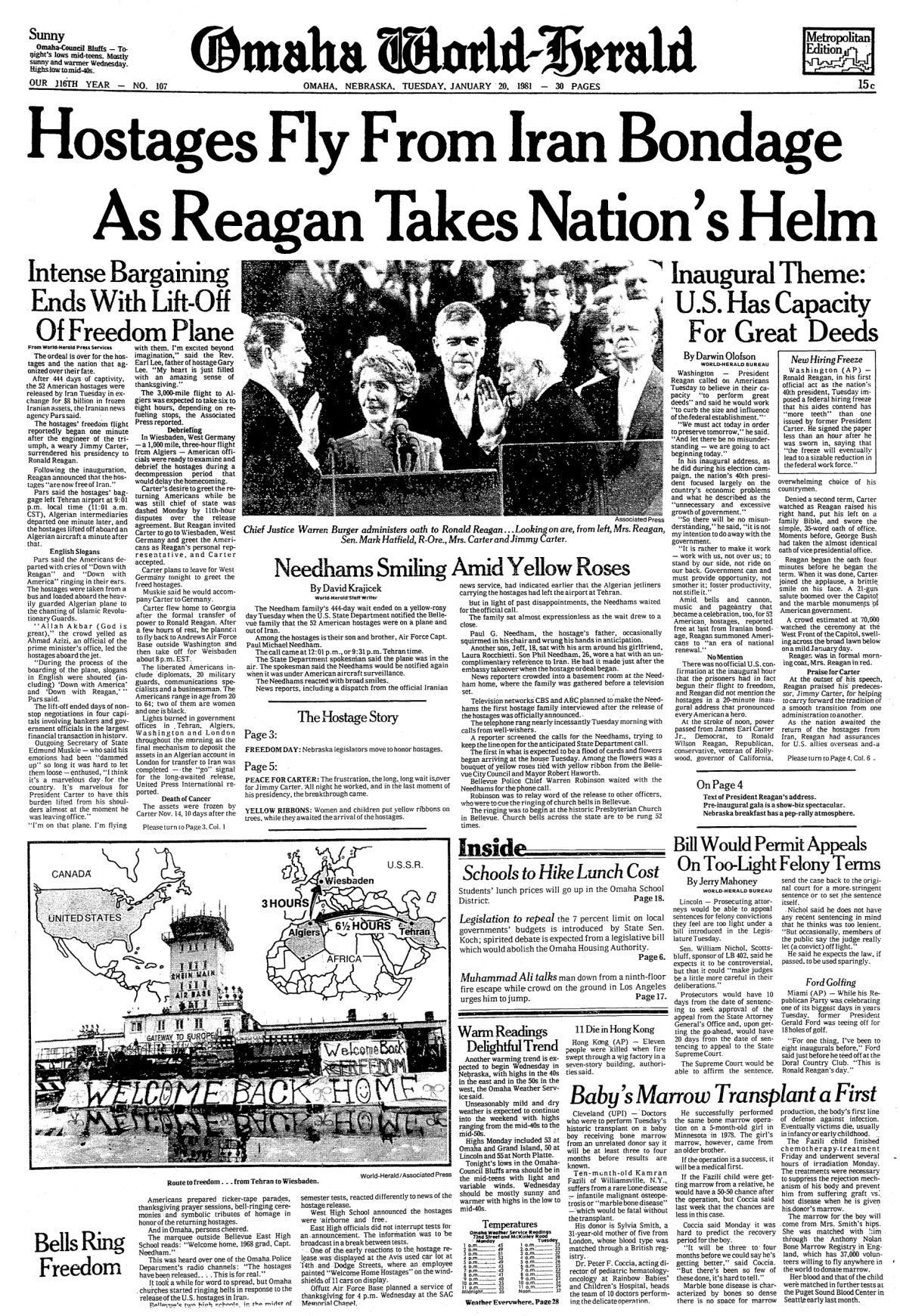1981: Iran hostage release
